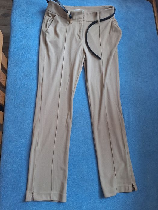 Spodnie cygaretki M bezowe nowe