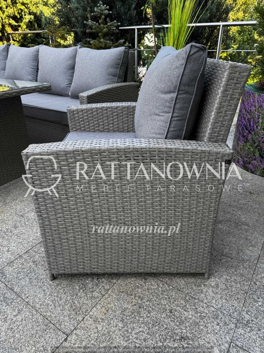 Duży Zestaw Mebli Ogrodowych Tarasowych Z Technorattanu 2 KOLORY!