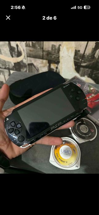 PSP com bolsa e 4 jogos TROCO