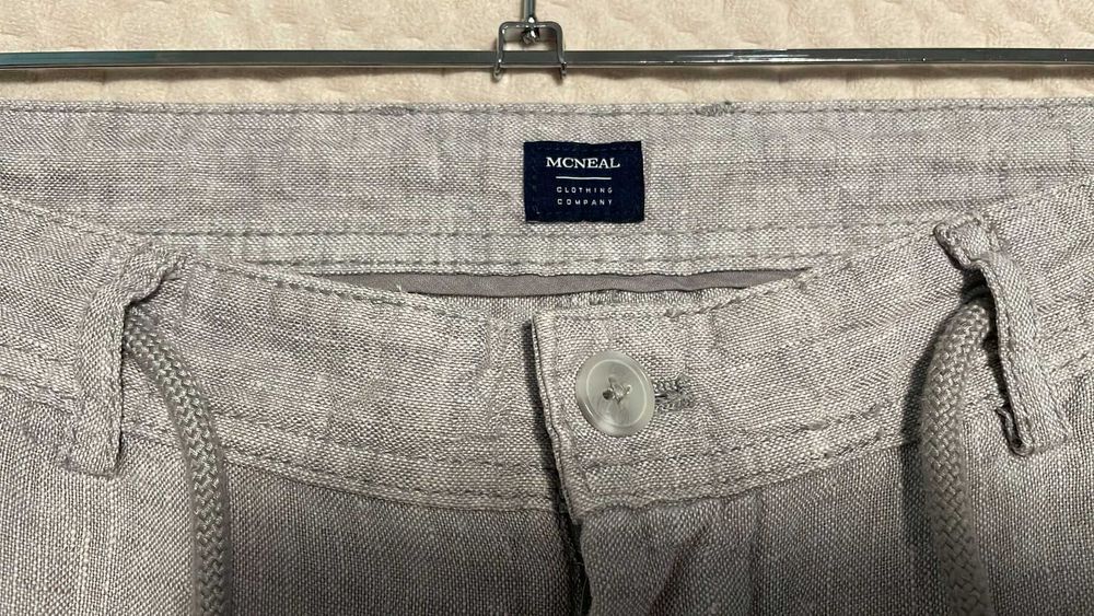 Spodnie męskie 100% len - marki MCNEAL - pas 96 cm.