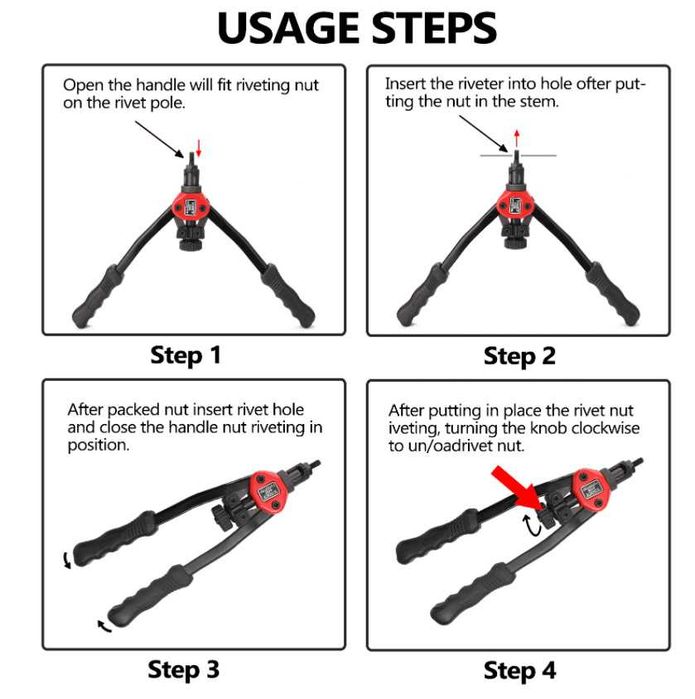 F5 Rebitador rosca manual porcas rebitador manga porcas ferramenta