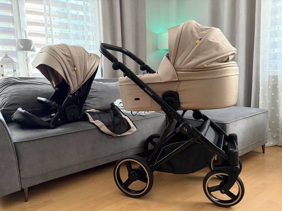 Wózek Gondola + spacerówka ! Skiddou Oslo +! Gold&Black! PEŁEN ZESTAW!