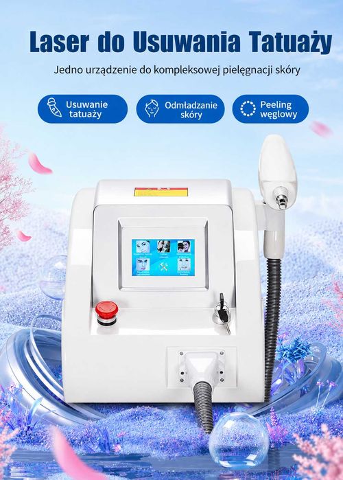Laser Q-Switched Nd:YAG 1064/532/1320 FV23% 2439 zł NETTO! Nowy + Case + 3 Głowice Usuwanie Przebarwień Zabiegi Twarzy 2999 BRUTTO FV23% NOWE