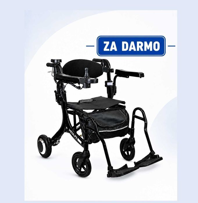 MEDILIFE SEMI  3w1 Hybrydowy Chodzik Balkonik Wózek Inwalidzki Elektryczny dla seniora. Refundowany 100% z Mobimed