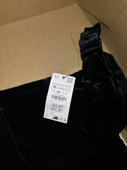 Платье плаття сукня вечірня велюр бант оксамитова Zara М