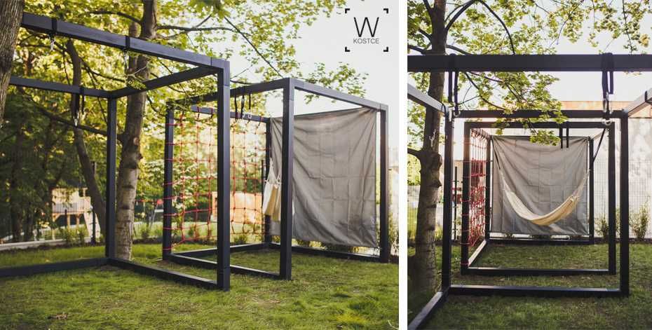 Hamak ogrodowy W KOSTCE. Plac zabaw, huśtawka, małpi gaj