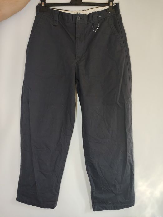 Чоловічі брюки UNIQLO темно-сині нові 100% cotton широкі