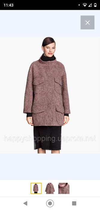 H&M trend premium kurtka płaszcz 40/42 wrzosowy