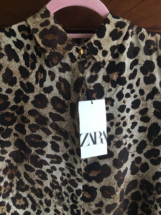 ZARA Bluzka  w panterkę 100% wiskoza M