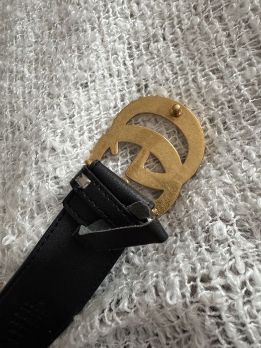 Czarny skórzany Pasek Gucci