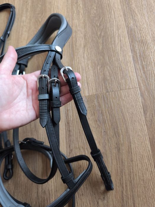 Pony Kavallkade ogłowie szare podszycie super miękkie