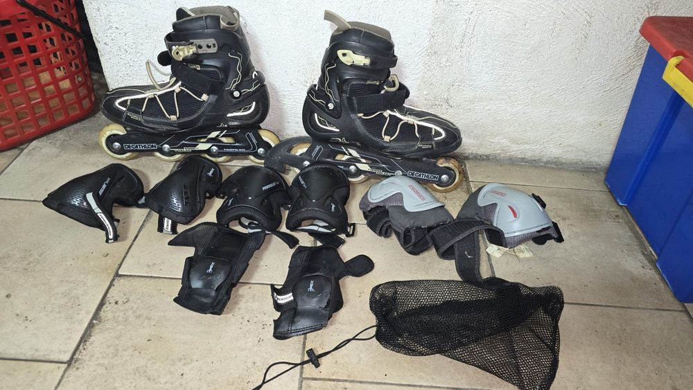 Patins decathlon n 42.5 joelheiras e cotoveleires