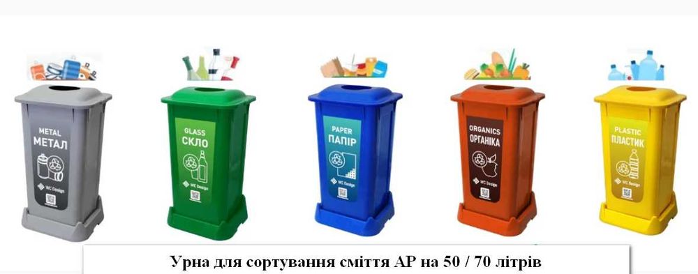 Урна раздельного сбора мусора ТБО контейнер мусорный бак евроконтейнер