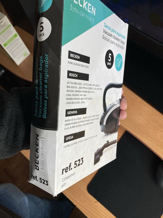 4 Sacos para aspirador becken 523 Novos