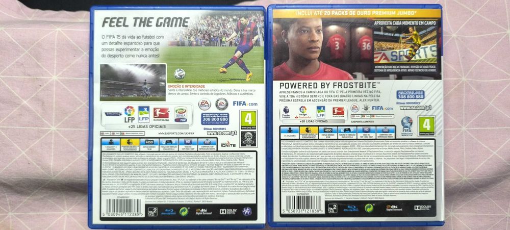 Jogos Fifa 15 e 17 para Playstation 4