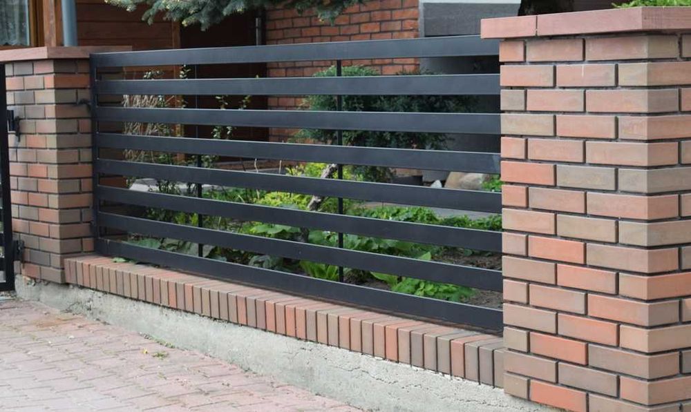 Brama wjazdowa skrzydłowa panelowa 100x20 sztachetki Nowoczesna Modern