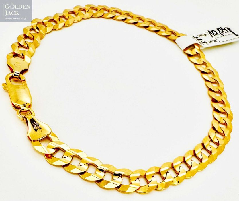Złota męska bransoletka Pancerka złoto pr. 585 waga 10,04g dł. 21,5 cm