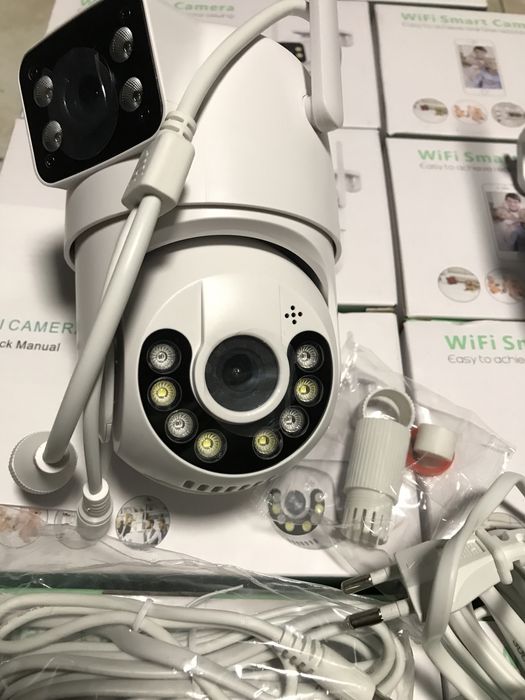 Камера ICSee 8MP PTZ WIFI НАЙКРАЩА ЯКІСТЬ подвійна вулична відеокамера