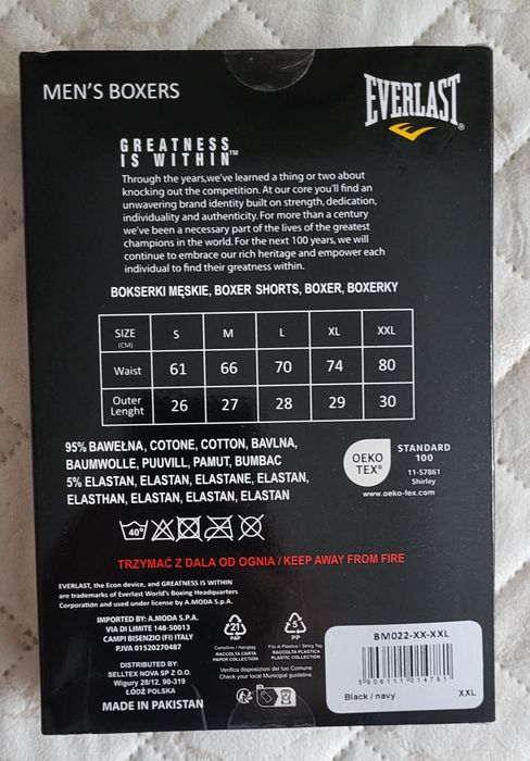 Bokserki męskie Everlast zestaw bokserek 2 szt 2XL