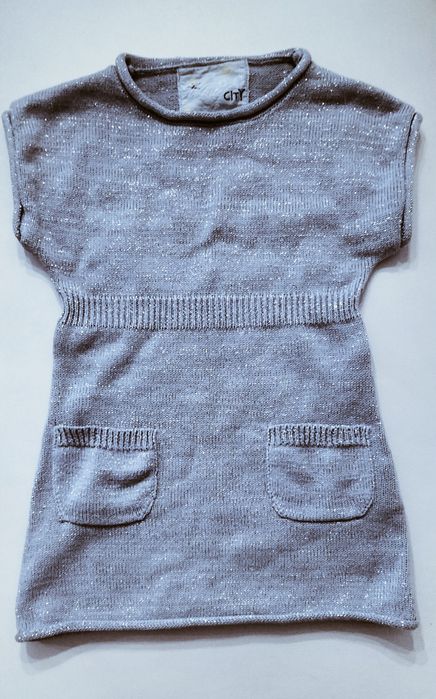 Piękna sukienka szara ze srebrną nitką 4 lata White City by Lisa Rose