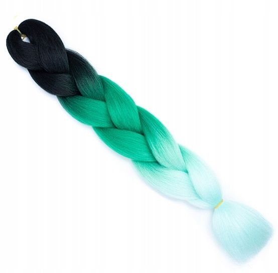 Włosy sztuczne NOWE 60cm, zielone, czarne do warkoczyków