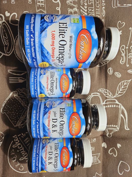 Carlson Elite Omega-3 концентрована еліт омега з вітаміном Д D і K
