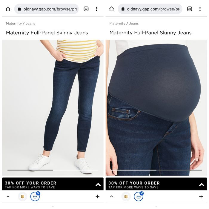 Джинси для вагітних old navy