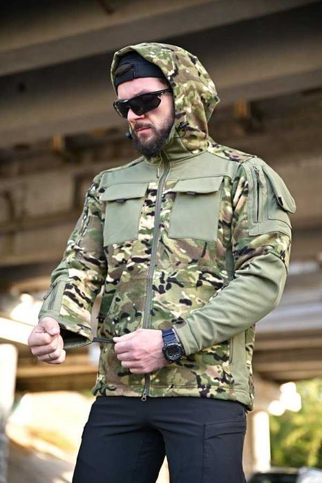 Тактична флісова куртка кофта мультикам Polar 320 Softshell combo
