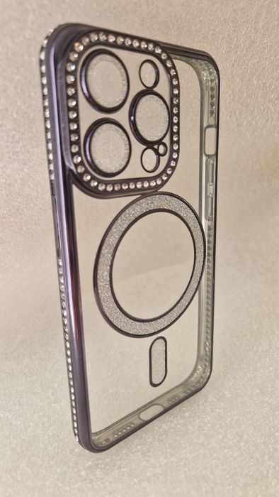 Bling Magsafe Case do Iphone 14 Pro czarny