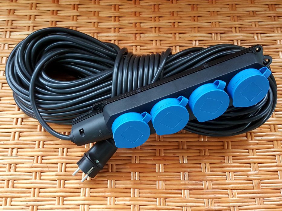 Подовжувач, Удлинитель ПВС 2х1,5 10,20,30,40,50 метр (вилка, розетка)