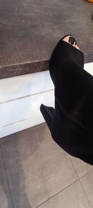 Botki satynowe 39 bez palcu