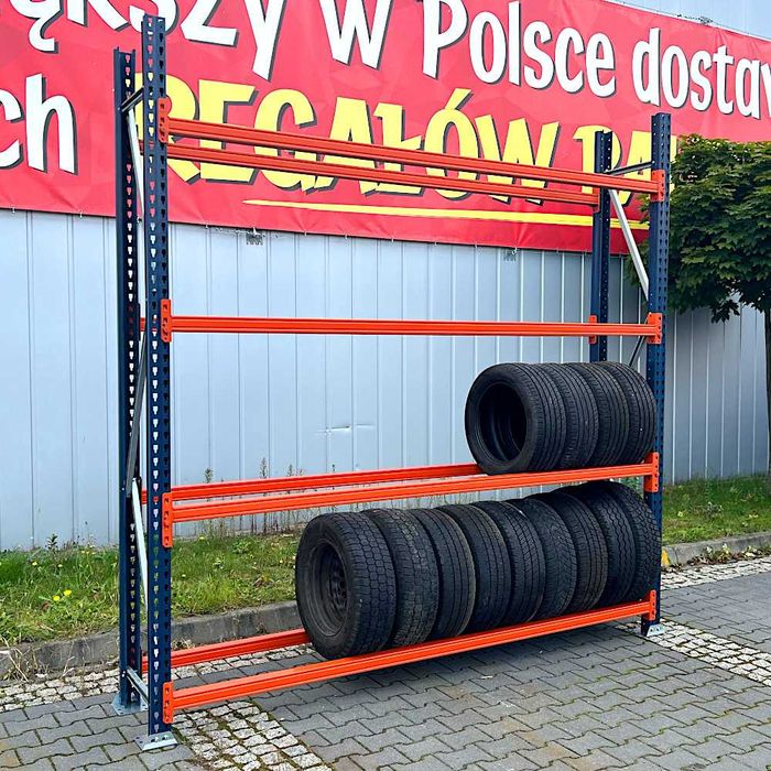 Regał na opony do warsztatu, H-280 cm, L-330 cm