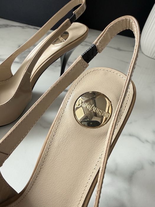 Szpilki YSL beige leather