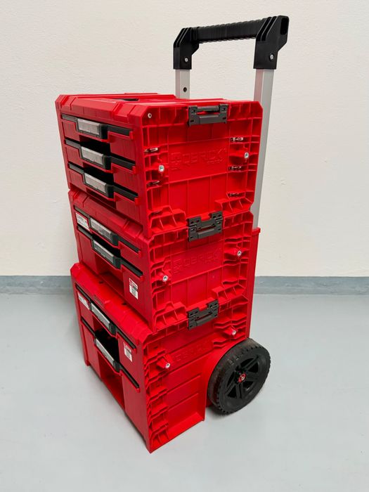 Carrinho e caixas de ferramentas com gavetas QBRICK System Pro Red Ultra HD