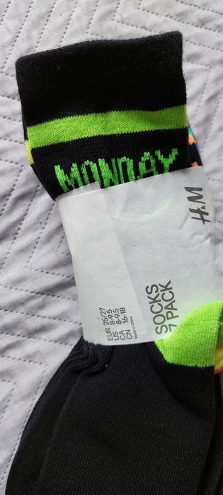 Skarpety zestaw 7pak 25-27 nowe H&M dni tygodnia