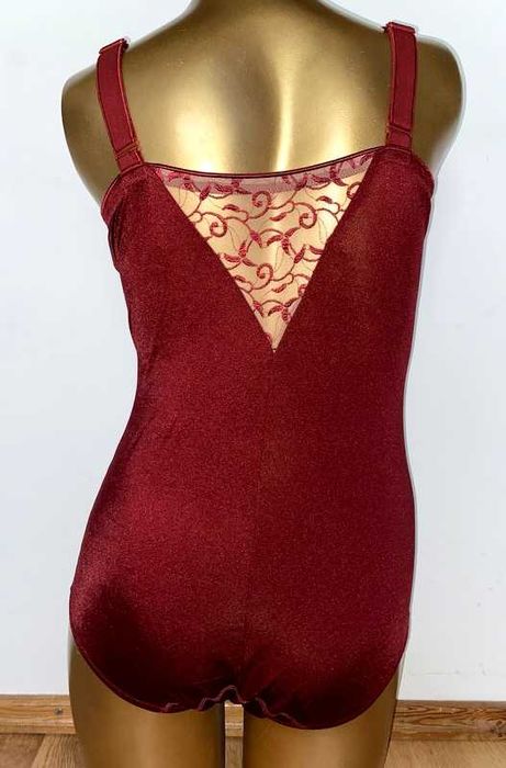 Body 100E czerwono-beżowe gorset miękki
