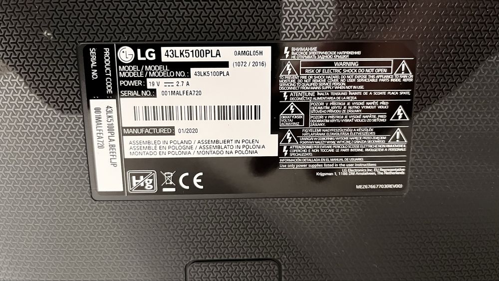 LG 43LK51000 PLA