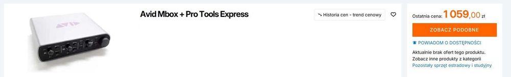 Cyfrowy Interface audio | Interfejs Avid MBox 3 | karta dźwiękowa