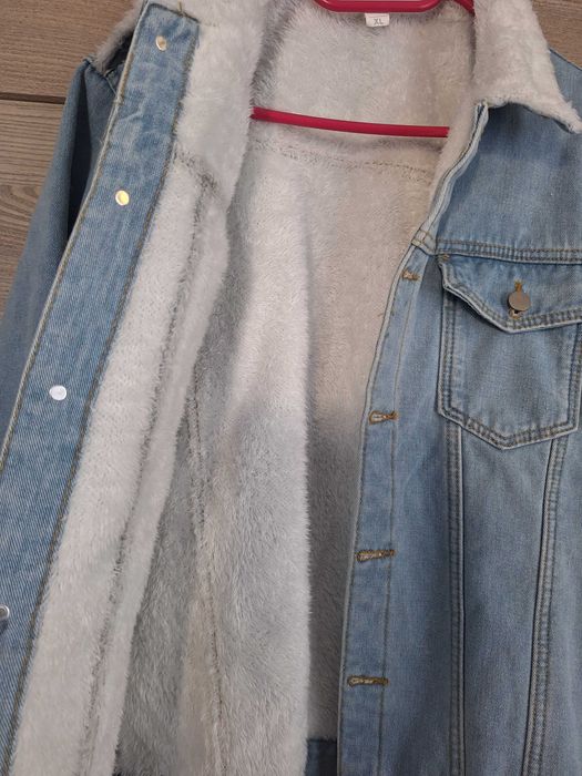 Kurtka męska z kożuszkiem jeansowa