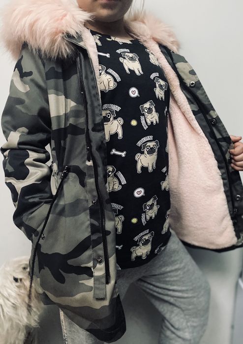 Płaszcz zimowy moro MAMA and CÓRKA x2