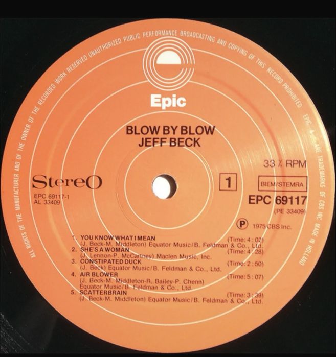 Jeff Beck - Blow by Blow" Vinil