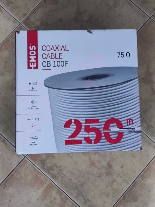 Kabel koncentryczny CB100F, 250m EMOS CB 100F kabel antenowy