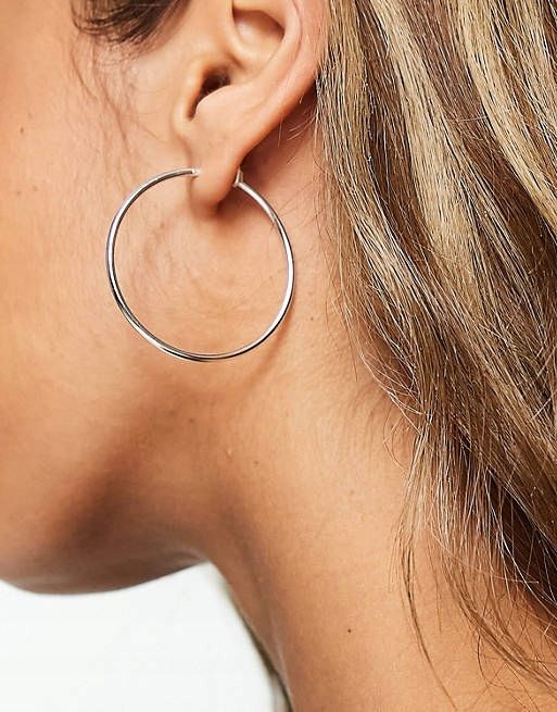 Weekday Srebrne kolczyki kółka Grand 4cm