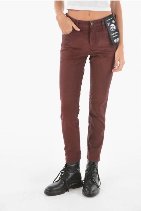 Jeansy bordowe z przetarciami Diesel 25/32