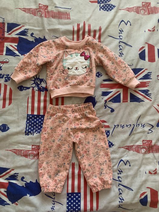 Флісовий костюм з котиком  на малюка (74см)