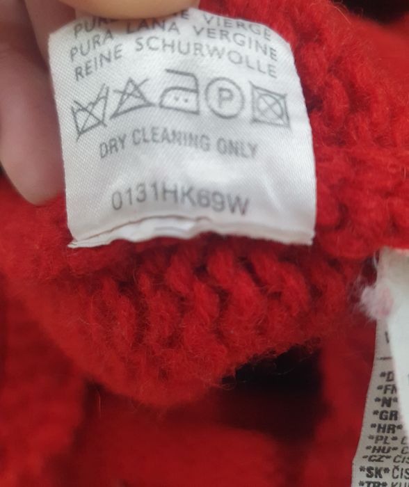 Sweter kradigan wełniany Levi's wiśniowy/czerwony M