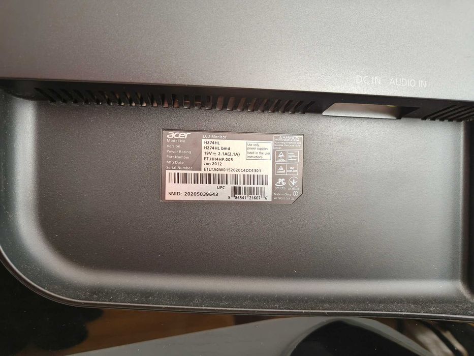 Монітор ACER H274HL