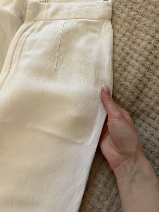Льняные белые брюки палаццо H&M xs