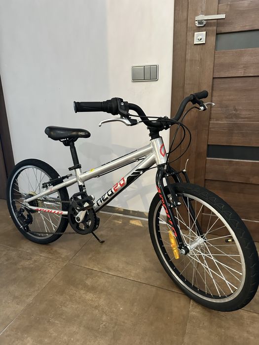 Вел дитячий + самокат Apollo 20" NEO Disc+ 6s Brushed Alloy, Red/Black