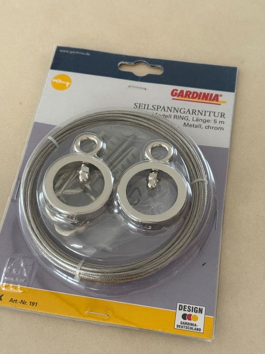 Karnisz linowy Ring 5 m chrom